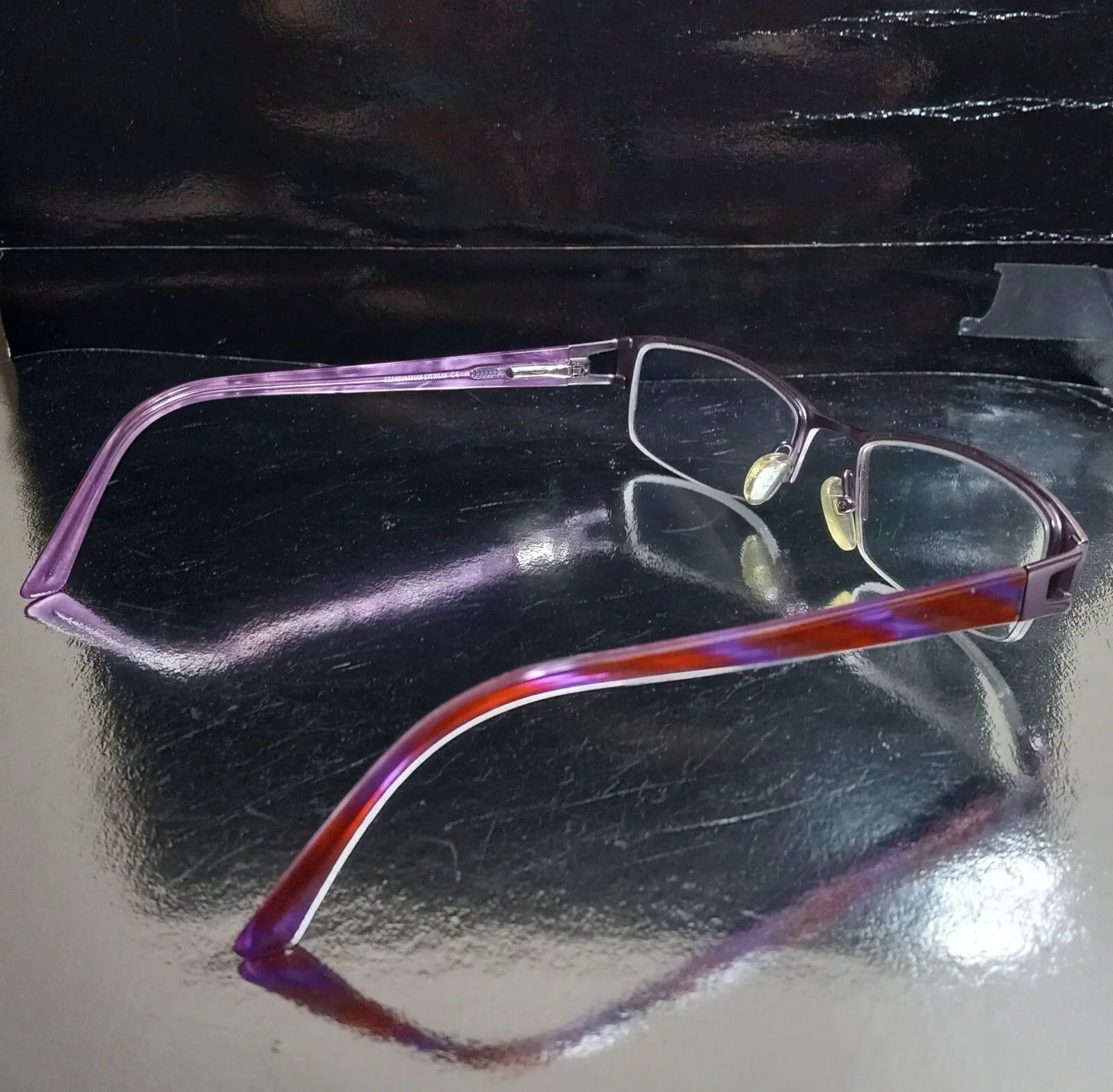Skaga Scandinavian Eyewear 3406 5109 Eyeglasses 50•17-135 Purple Half Rim Frames 4