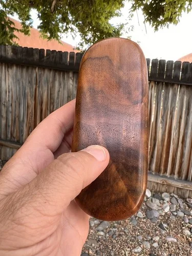 Small Wood Eyeglass Case Suede Interior Magnetic Closure 4.5” 1