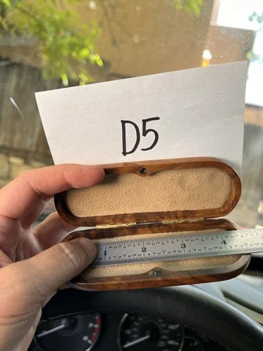 Small Wood Eyeglass Case Suede Interior Magnetic Closure 4.5” 3