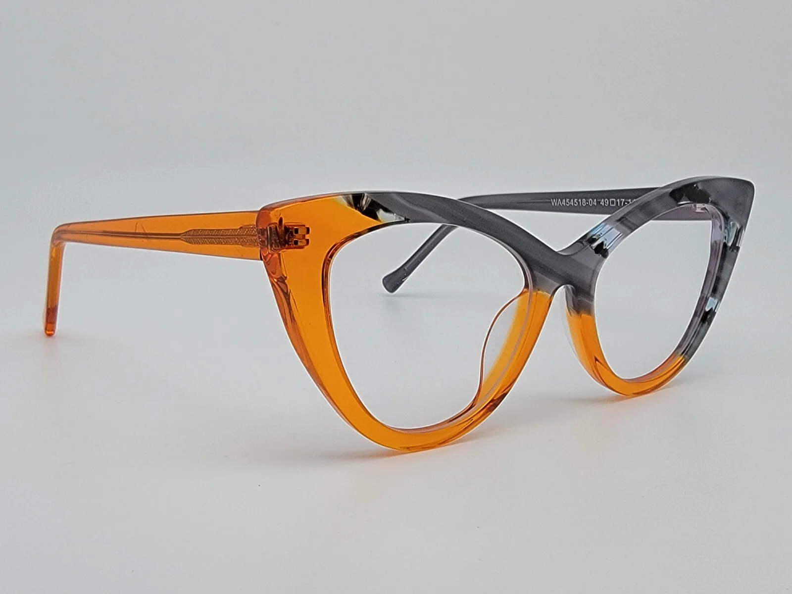 SmartBuy Collection Antoinette WA454518-04 Orange Grey Cat Eye Eyeglasses Frame