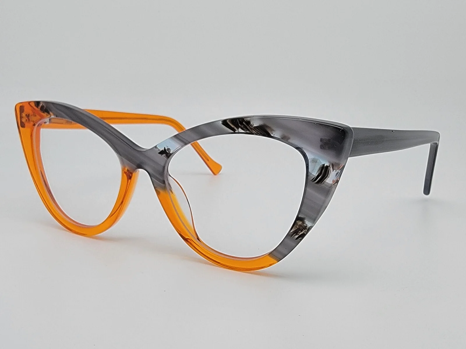 SmartBuy Collection Antoinette WA454518-04 Orange Grey Cat Eye Eyeglasses Frame 3