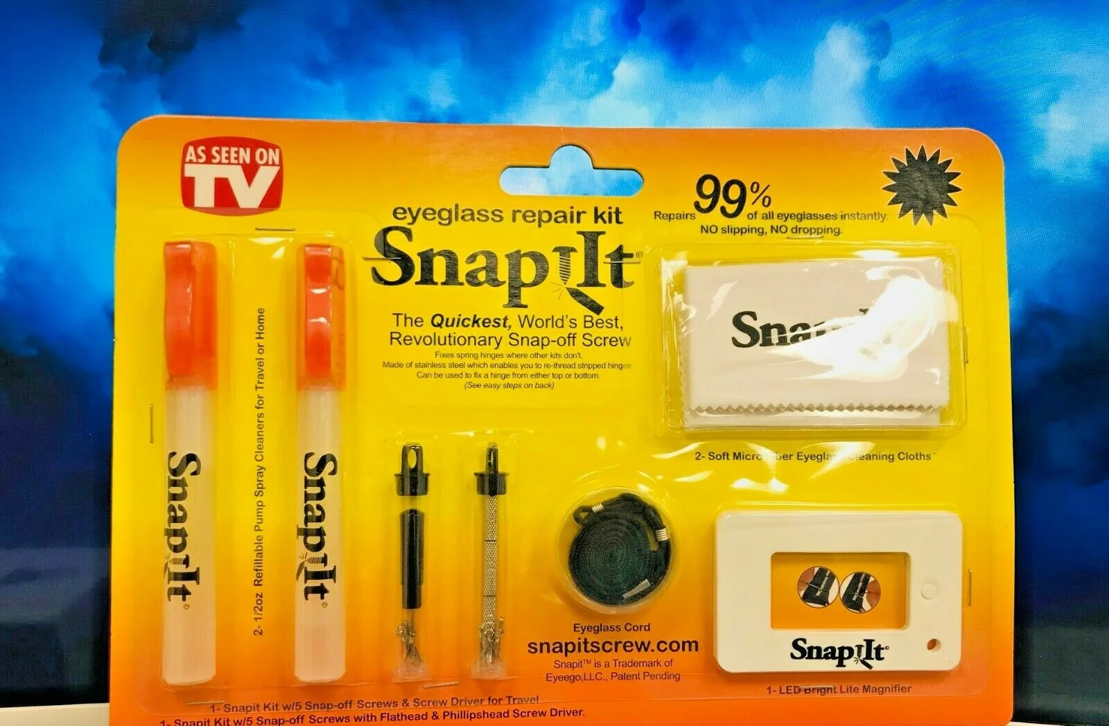 Snap It Deluxe Eyeglass Repair Kit: Do it Yourself - As Seen on TV~FREE SHIPPING