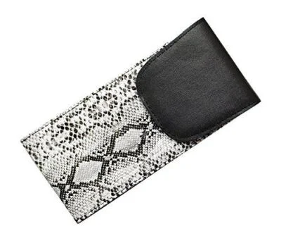 Soft Eyeglass Case With Flap Over Closure Slip In Glasses Holder Faux Snake Skin