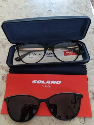 SOLANO EYEGLASSES W/ MAGNETIC CLIP ON Black New