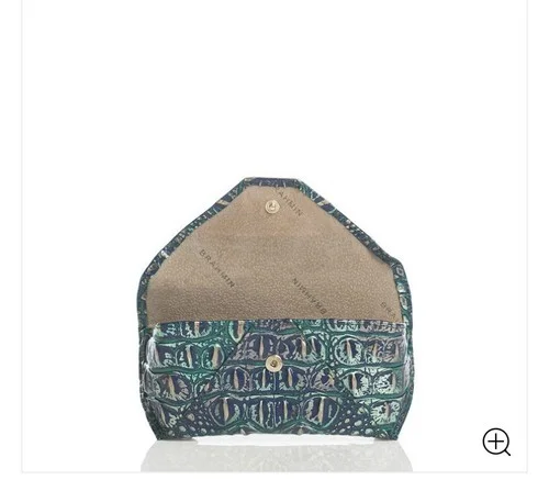 Soldout Brahmin Dragon Blue Green Eyeglass Case Mel Croc Embossed Leather FIRM 2