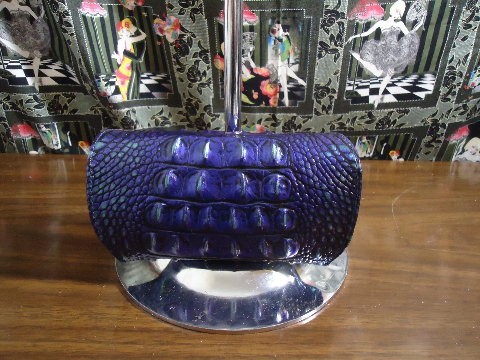 Soldout Brahmin MIRAGE Blue Green Eyeglass Case Melbourne Croc Emboss Leather 2