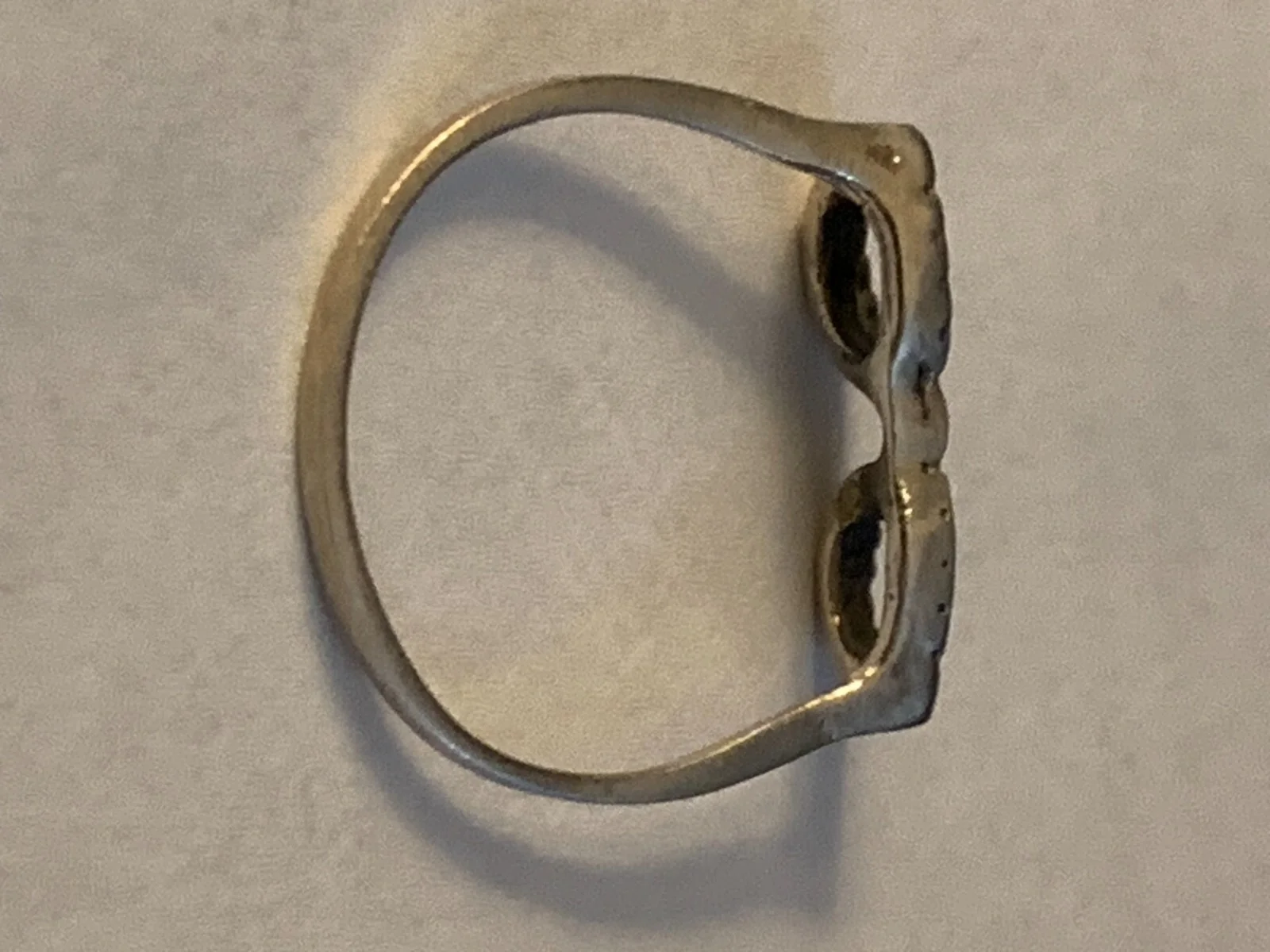 Solid Sterling Silver Glasses Band Ring Size 7.5 Stylish Oxydized Look 3