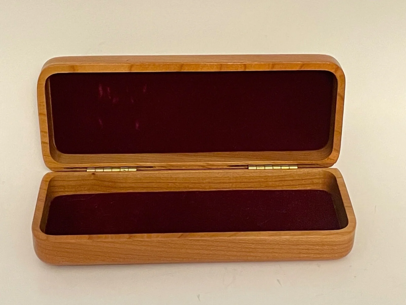 Solid Wood Eyeglass Case Lasercut Engraved HORSES Red Velvet Interior hinged box 2