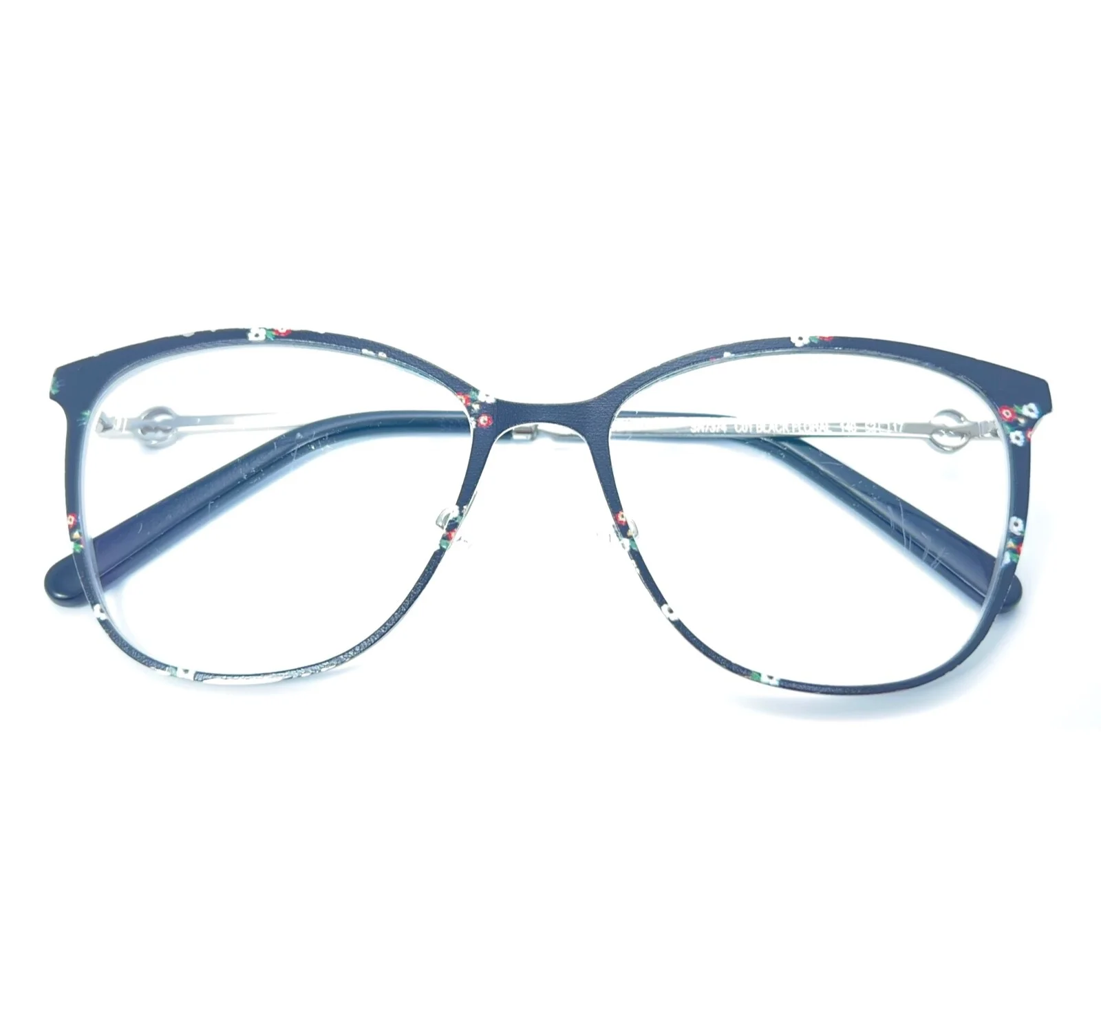 Sonia Rykiel Paris SR7374 Black Floral Eyeglasses Frame 53-17-140 France Eyewear