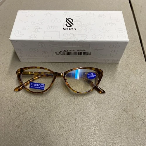 Soros Retro Round Frame Blue Light Blocking Anti-Glare Eyeglasses Tortoise Shell