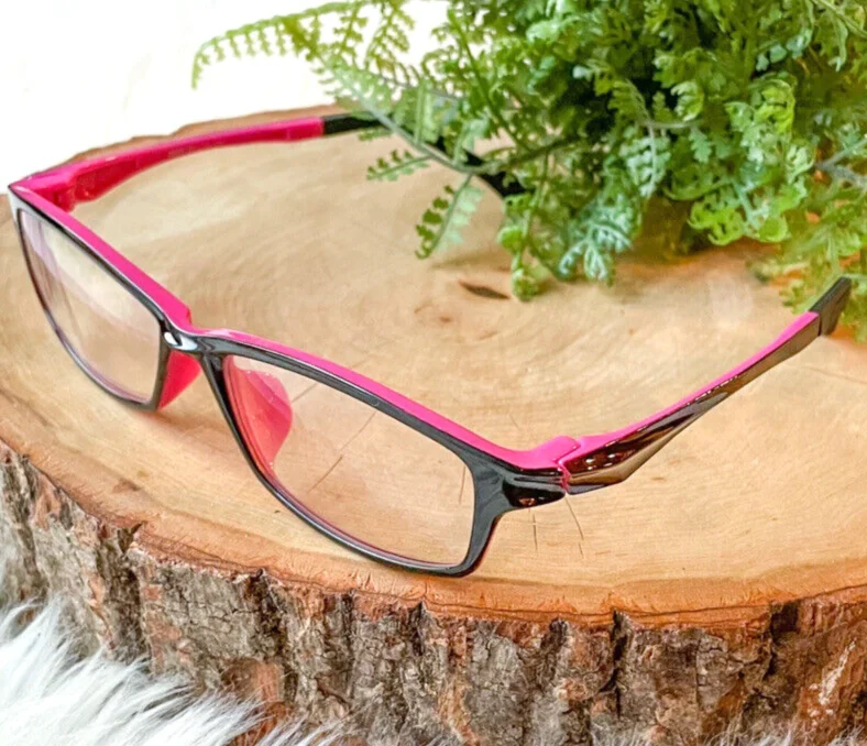 SOUTH KOREAN DESIGN 8658 ULTRA LIGHT PINK BLACK C2 RECTANGLE FRAMES 52-16-135 2