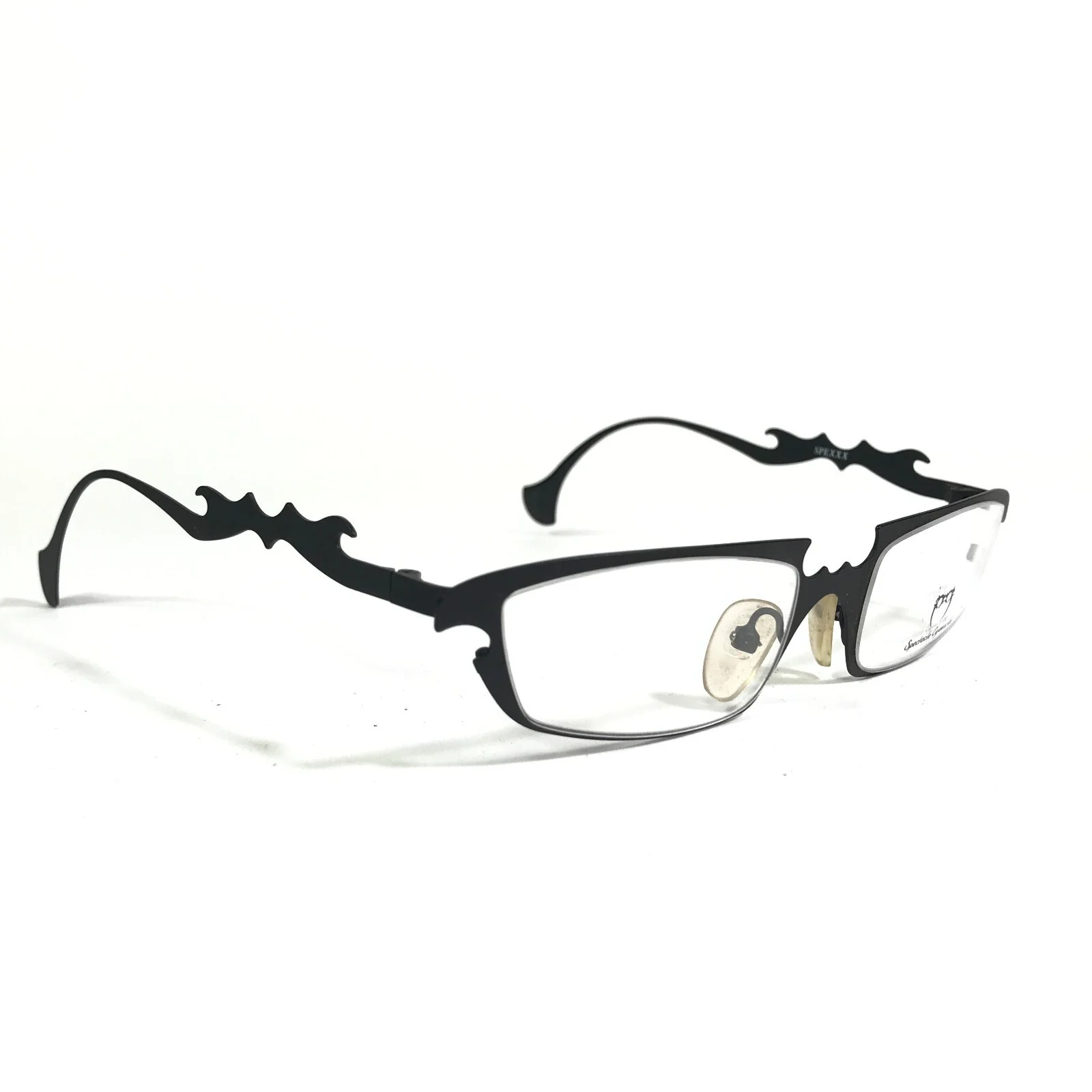 Spectacle Eyeworks XX-14 C10 Eyeglasses Frames Black Rectangular Goth 50-20-135 2