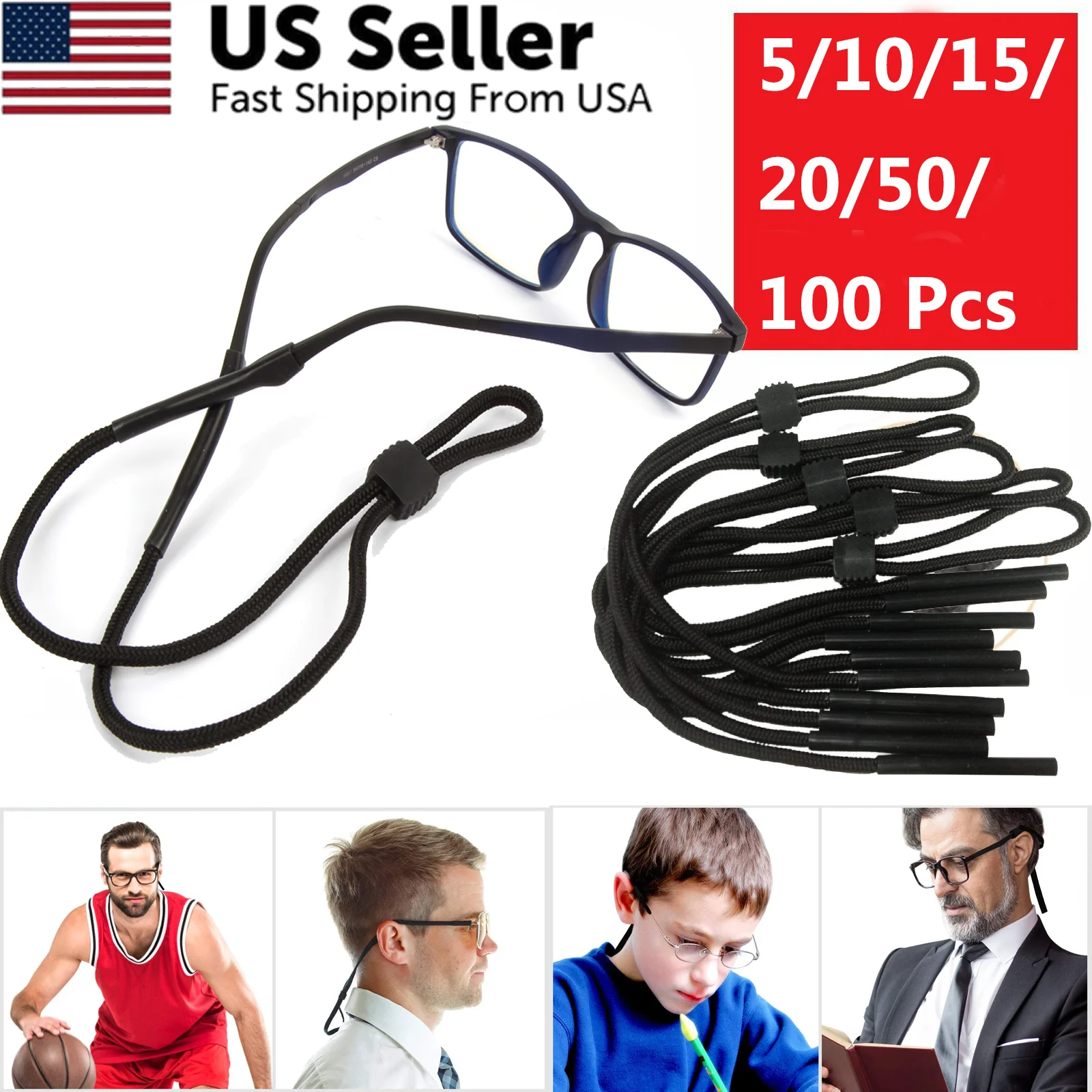 Sport Sunglasses Neck Strap Eyeglass Read Glasses Neck Cord Lanyard Holder Rope