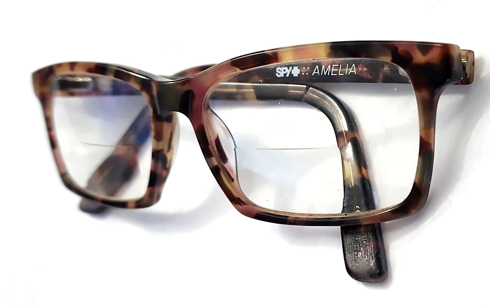 Spy Optics Amelia Brown Tortoise Rectangle Eyeglasses Frames 52-15 135 Crack Tip 2