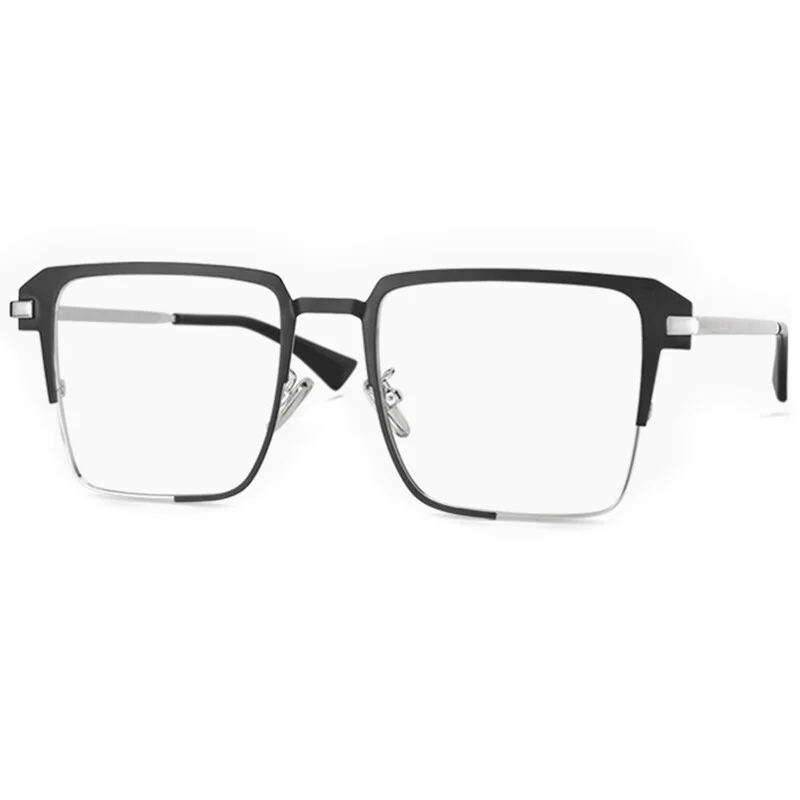 Square Glasses Oversized Wide Metal Frames for Big Faces Fat Heads Men Eyeglass 2