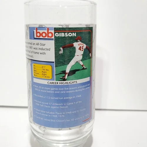 St Louis Cardinals 1998 Bob Gibson McDonalds Legendary Players Collector Glass 3