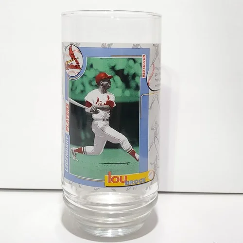 St Louis Cardinals 1998 Lou Brock McDonalds Legendary Players Collector Glass