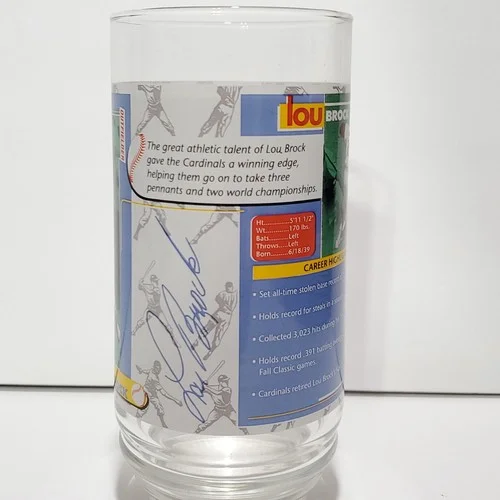 St Louis Cardinals 1998 Lou Brock McDonalds Legendary Players Collector Glass 2