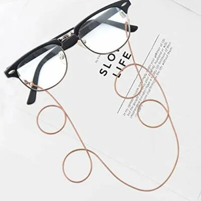 Stainless Steel Eyeglass Holder Chain, Eyeglass Necklace Chain Rose Gold 4
