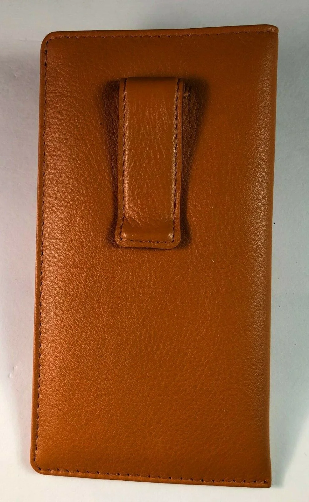 Standard size Eyeglass Case w/ CLIP - Premium soft Nappa BLACK leather