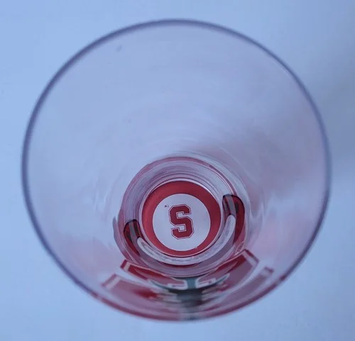 Stanford University Pilsner Glass Handpainted By Alice Art Cardinal In Box! 3