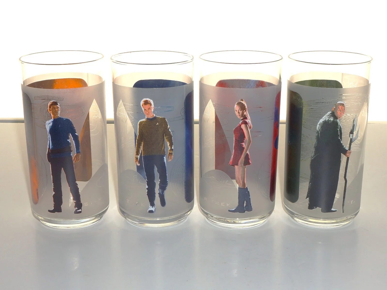 STAR TREK BURGER KING 16oz MOVIE CHARACTER TUMBLERS/GLASSES – SET OF 4 2