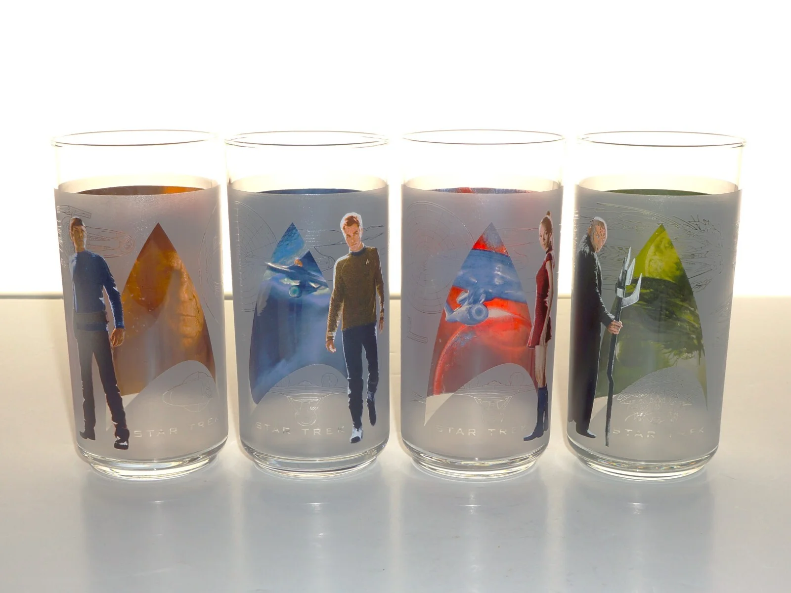 STAR TREK BURGER KING 16oz MOVIE CHARACTER TUMBLERS/GLASSES – SET OF 4 3