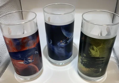 Star Trek Collectible 3 Glass Cup Set - 2008 Burger King Vintage