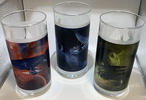 Star Trek Collectible 3 Glass Cup Set - 2008 Burger King Vintage 2
