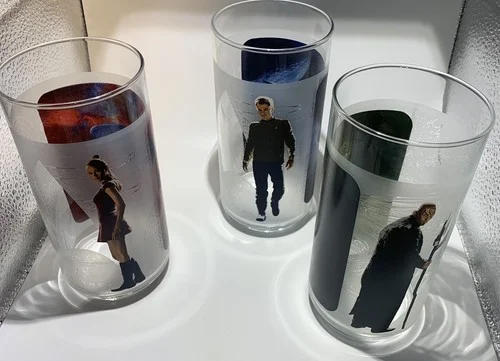 Star Trek Collectible 3 Glass Cup Set - 2008 Burger King Vintage 3