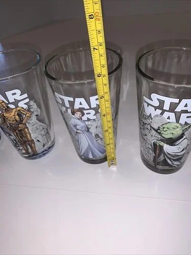 STAR WARS 16oz. DRINKING GLASSES (set of 4) Darth Vader Han Solo Chewie 3