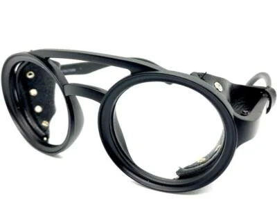 Steampunk Cyber Lensless Eye Glasses Round Leather Blinder Frame Only NO Lens 3