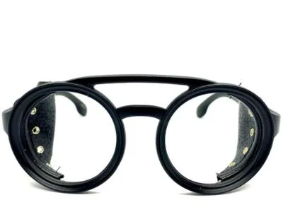 Steampunk Cyber Lensless Eye Glasses Round Leather Blinder Frame Only NO Lens 4