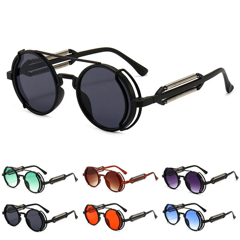 Steampunk Gothic Sunglasses Retro Punk Hippie Eyeglasses Round Circle Glasses ,