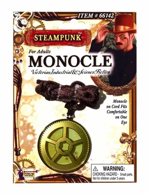 Steampunk Monocle Eyeglass Western Accessory Yellow Tint