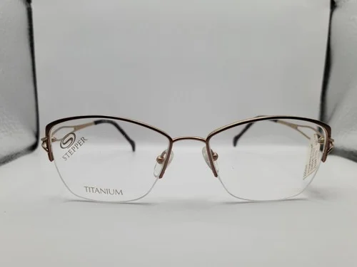 Stepper Titanium SI 50027 Eyeglasses Frames Only 17 54 135 Half Rim 2