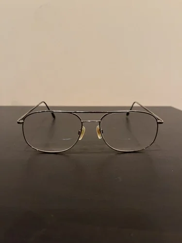 STETSON ZYLOWARE 058 EYEGLASSES AVIATOR SILVER FULL RIM FRAME XL4