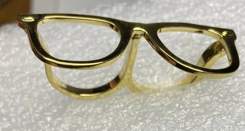 Steve Madden Eye Glasses Gold Frame Novelty Statement Ring 6.75/7.5 Sunglasses 3