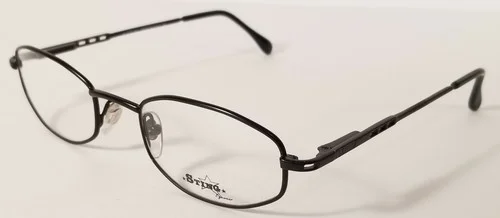*STING* Black Metal Modified Oval Eyeglass Frames 49□20 -135 NOS VINTAGE 1990