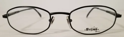 *STING* Black Metal Modified Oval Eyeglass Frames 49□20 -135 NOS VINTAGE 1990 3