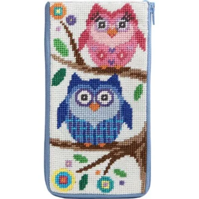 Stitch and Zip Preassembled Needlepoint Kit to Make Eyeglass or Cellphone Case