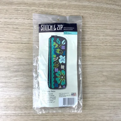 Stitch and Zip Pretty Posies half specs eyeglass case kit #SZ14