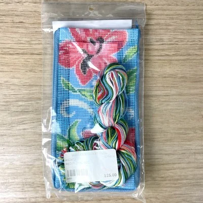 Stitch and Zip Red Floral eyeglass case kit SZ 472 3