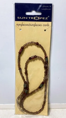 Sun Tropez Brown Beaded Eyeglasses / Sunglasses / Glasses Grip Cord Ladies NIP 1