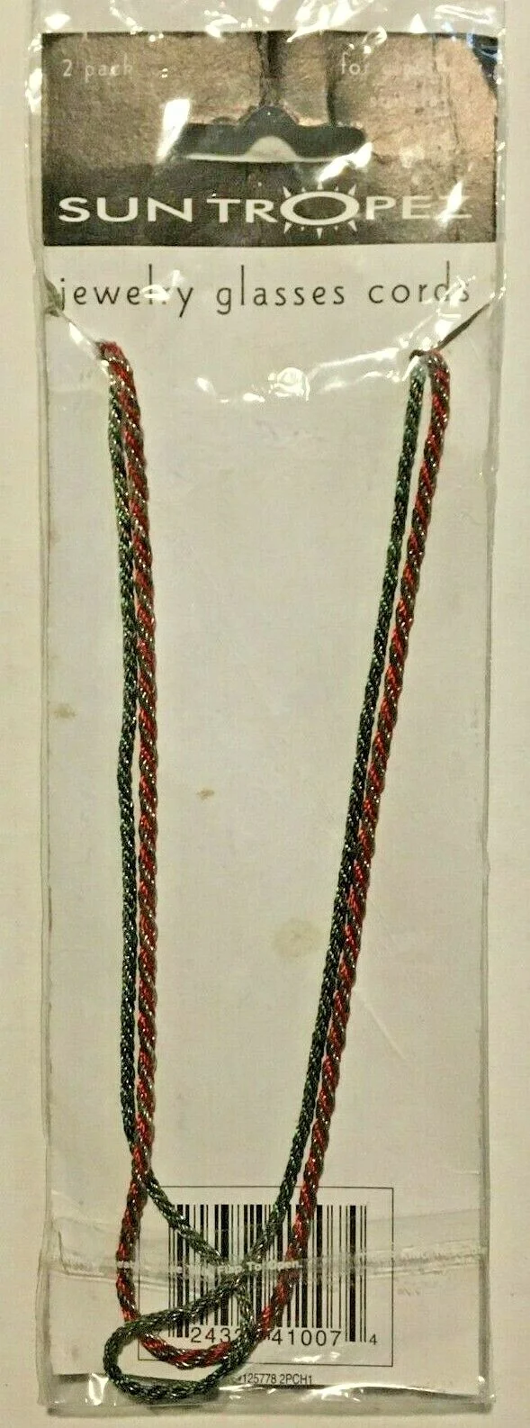 Sun Tropez Red & Green Chain Eyeglasses/Sunglasses 2 Pack Grip Cords Straps NIP 2