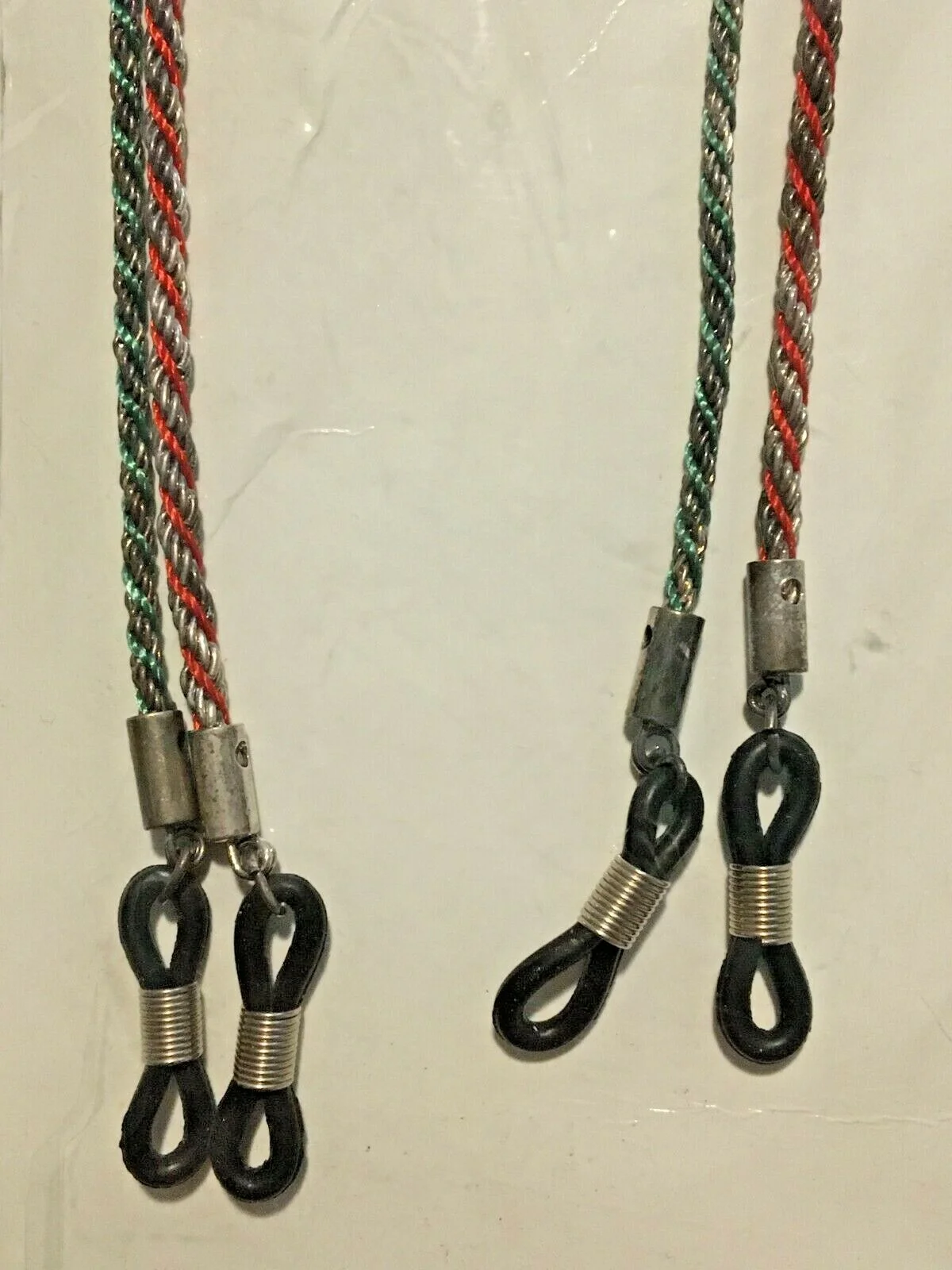 Sun Tropez Red & Green Chain Eyeglasses/Sunglasses 2 Pack Grip Cords Straps NIP 3