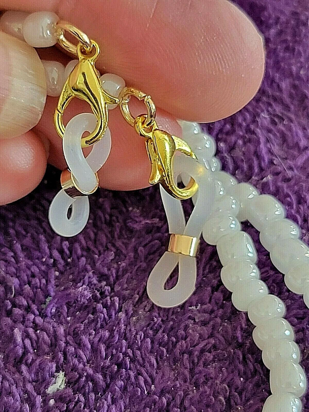 Sunglass Chain Beaded Pearl Chain Eyeglass Lanyard Holder Strap Silicone Loops Women Necklace Outside Casual Accessory 4