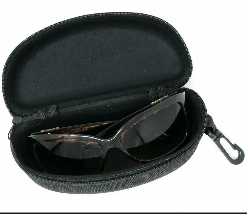Sunglasses Case Hard Glasses Eyeglasses Shell Large Travel Zipper Clam With Clip 3