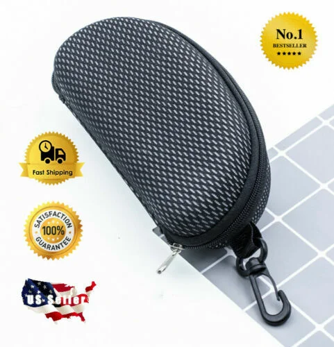 Sunglasses Case for Men Women with Hook Portable Travel Zipper Eyeglasses Cases