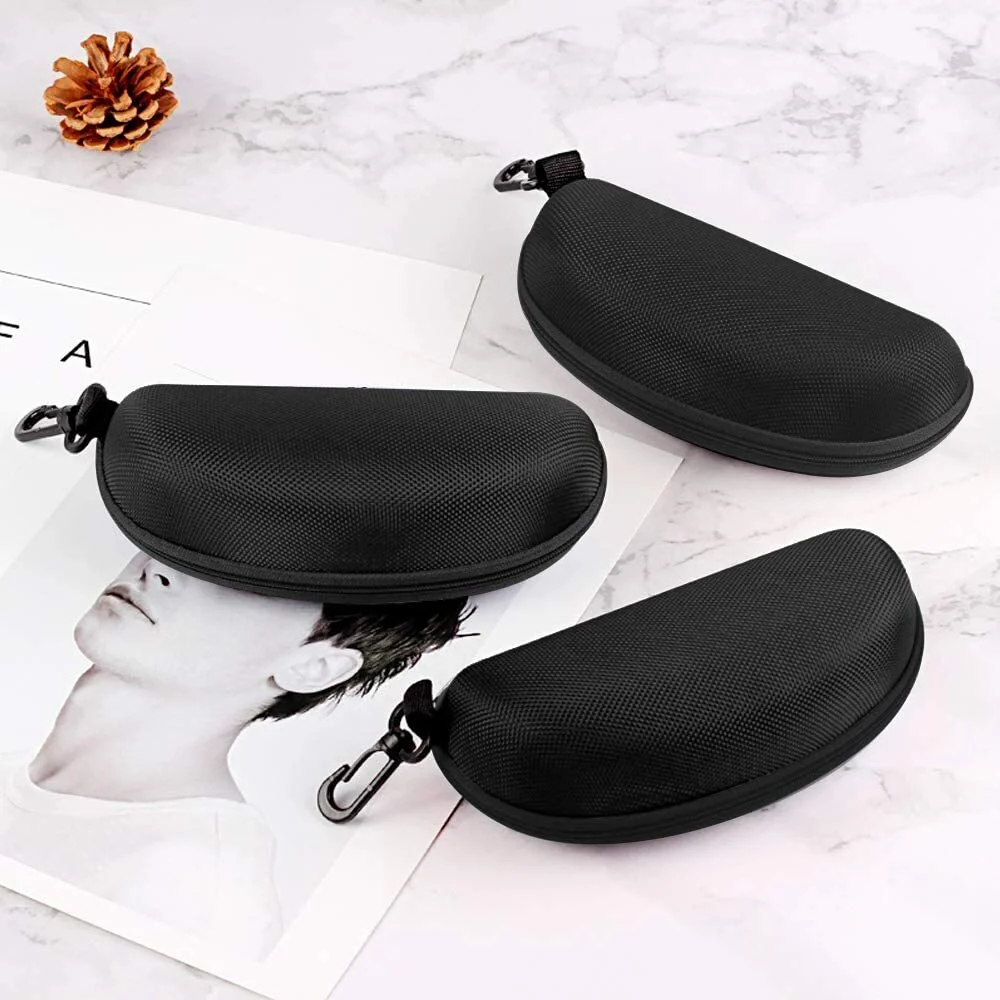 Sunglasses Case for Men Women with Hook Portable Travel Zipper Eyeglasses Cases 2